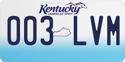 KY license plate 003LVM