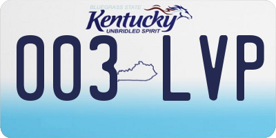 KY license plate 003LVP