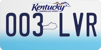 KY license plate 003LVR