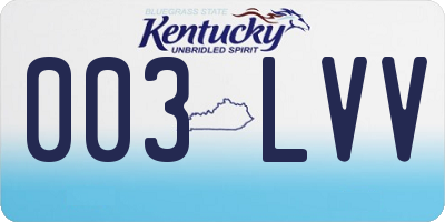 KY license plate 003LVV