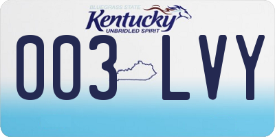 KY license plate 003LVY