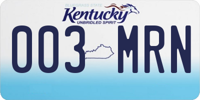 KY license plate 003MRN