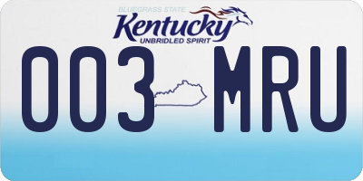 KY license plate 003MRU