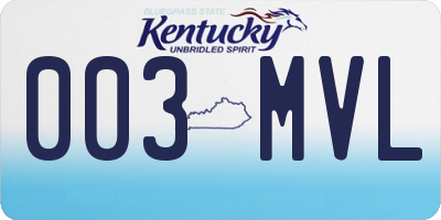 KY license plate 003MVL