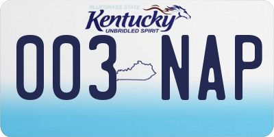 KY license plate 003NAP