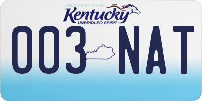 KY license plate 003NAT