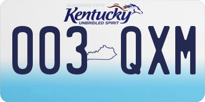 KY license plate 003QXM