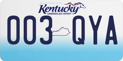 KY license plate 003QYA