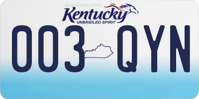KY license plate 003QYN