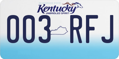 KY license plate 003RFJ