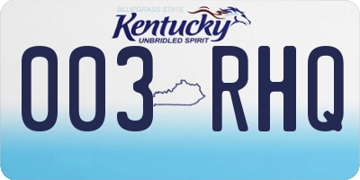 KY license plate 003RHQ