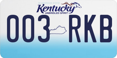 KY license plate 003RKB