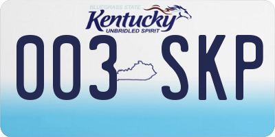 KY license plate 003SKP