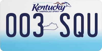 KY license plate 003SQU