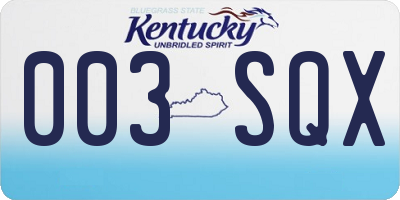 KY license plate 003SQX