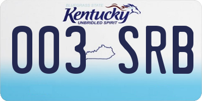 KY license plate 003SRB