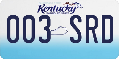 KY license plate 003SRD