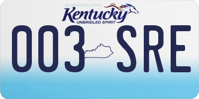 KY license plate 003SRE
