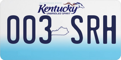 KY license plate 003SRH