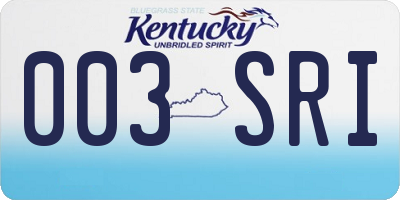 KY license plate 003SRI