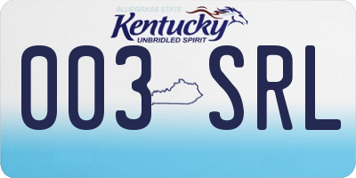 KY license plate 003SRL