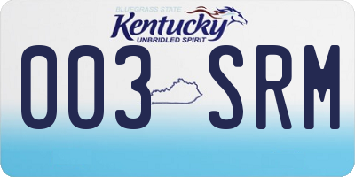 KY license plate 003SRM