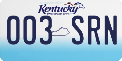 KY license plate 003SRN