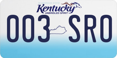 KY license plate 003SRO
