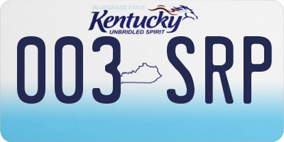 KY license plate 003SRP