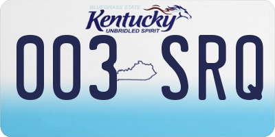 KY license plate 003SRQ