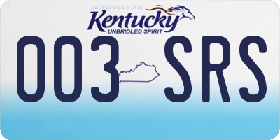 KY license plate 003SRS