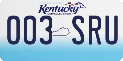 KY license plate 003SRU