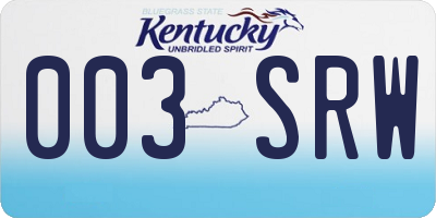 KY license plate 003SRW