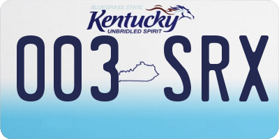 KY license plate 003SRX