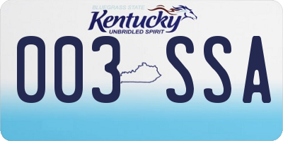 KY license plate 003SSA
