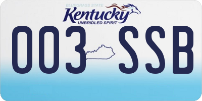 KY license plate 003SSB