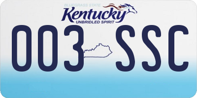 KY license plate 003SSC