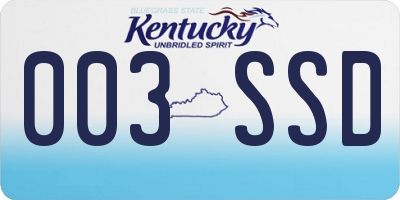 KY license plate 003SSD
