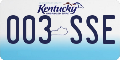 KY license plate 003SSE