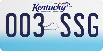 KY license plate 003SSG