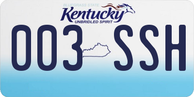 KY license plate 003SSH