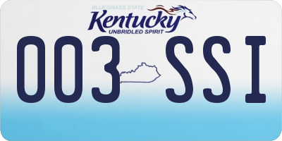 KY license plate 003SSI