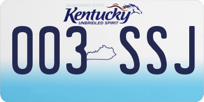 KY license plate 003SSJ