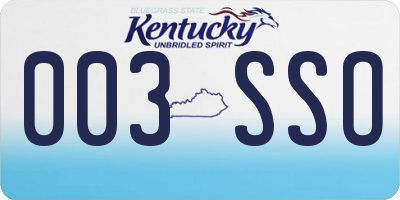 KY license plate 003SSO