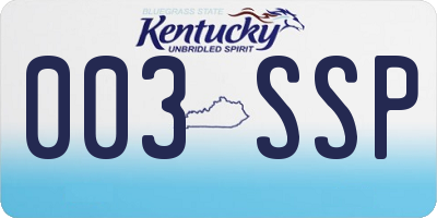 KY license plate 003SSP