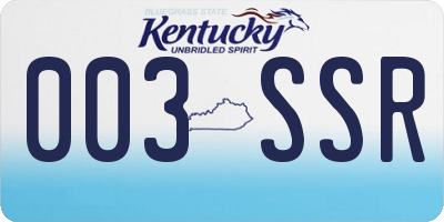KY license plate 003SSR