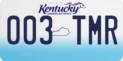 KY license plate 003TMR
