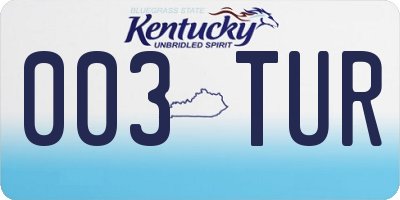 KY license plate 003TUR