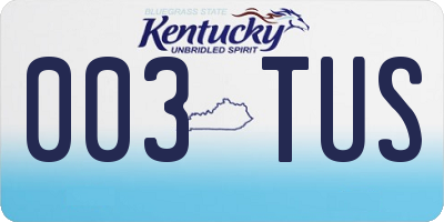 KY license plate 003TUS