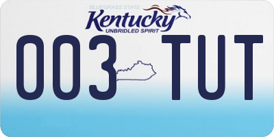 KY license plate 003TUT